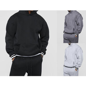 Automne hiver Logo personnalisé MenTraining Jogging Suit cordon de serrage hommes sweats à capuche ensemble vêtements de sport décontractés - Product Image 1