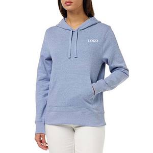 Sudaderas con capucha de talla grande para mujer al por mayor sudaderas con capucha transpirables de alta calidad de tela de algodón de color sólido en blanco para mujer - Product Image 1