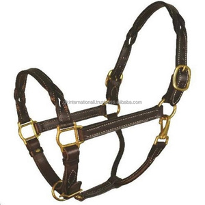 Vente en gros de collier de tête en cuir licou rembourré confortable accessoires d'équipement de cheval conception tressée personnalisée licou en cuir - Product Image 3