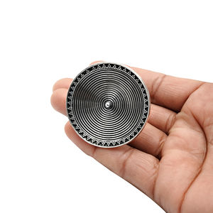 Look Vintage Indien Artisan Bijoux Faits À La Main 925 Sterling Argent Oxydé Forme Ronde Style Ethnique Anneau Direct Usine Prix - Product Image 5