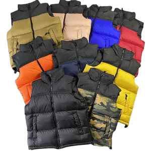 Alta calidad Otoño Invierno acolchado Street Wear sin mangas Slim Fit Stand-up Collar Zipper Puffer Mens Jacket Vest Mens - Product Image 4