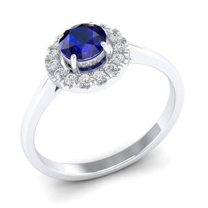 Bagues de fiançailles REYES luxueuses en argent sterling 925 avec saphir bleu de 0,5 carat pour femmes, bijoux en moissanite certifiés GRA - Product Image 2