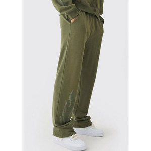 Pantalones de chándal de pierna ancha de cintura alta para hombre Pantalones de chándal casuales con logotipo privado personalizado - Product Image 1