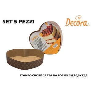 ชุดแม่พิมพ์กระดาษอบรูปหัวใจ5ชิ้น20.5x22.5x5 H GR 700รักเค้กสำหรับตกแต่งเค้กรูปหัวใจ - Product Image 5