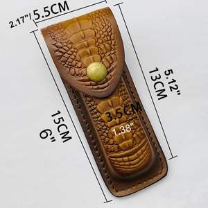 Funda de Cuero para Cuchillo EDC, Personalizada OEM, Cuero Genuino, Impermeable, para Caza, Almacenamiento Universal de Herramientas, Duradera, Ligera, 3 Años - Product Image 5