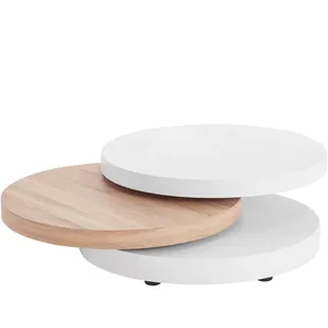 Console ronde au design de luxe de haute qualité Table centrale avec revêtement noir Meubles de salon à cadre de carrosserie Prix de gros - Product Image 2