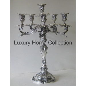 Fancy Home and Wedding Centerpiece <b>Candelabra</b> Crystal Beaded Candlestick Holder <b>Black</b> Color Powder Coated Handmade Supplies - Product Image 5
