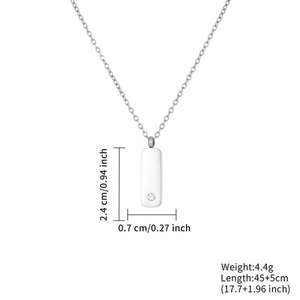 Einfache personalisierte Namenskette aus Zirkon und Edelstahl, hochglanzpoliert, mit rundem/quadratischem/langem Anhänger. - Product Image 3