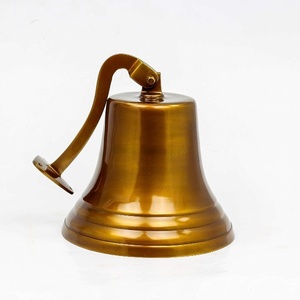 Campana Premium de aluminio fundido para barco NÁUTICO DE LA Marina | Regalos de decoración de guardería (6 pulgadas, latón antiguo) - Product Image 1