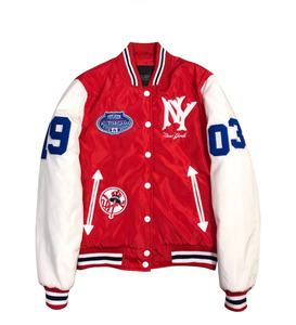 Chaqueta de béisbol Letterman con logotipo personalizado y manga de cuero Nueva chaqueta personalizada de alta calidad 2025 para hombre - Product Image 1