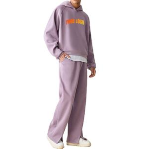 Top Selling Men's Custom Made 100% Cotton Tracksuit High Quality <b>Oversized</b> Hoodie & Baggy <b>Joggers</b> with Hooded Collar Casual Wear - Product Image 1