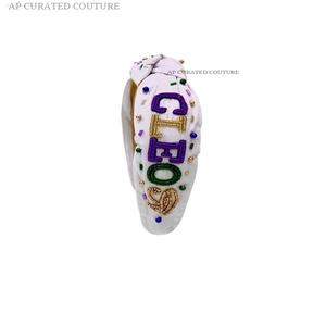 Colección de Diademas Para Desfile de Mardi Gras Krewe of Nefertiti 2025, Éxito de Ventas, Accesorios Para el Pelo Indios Hechos a Mano con Bolas, Personalizados - Product Image 3