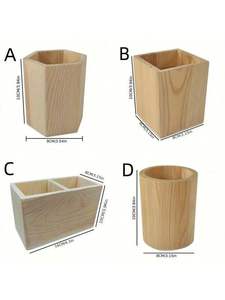 Boîte de rangement de bureau en bois pour crayons et fournitures de papeterie - Product Image 5