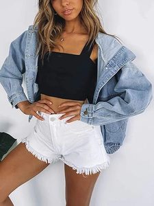 Veste en jean ample de luxe pour femme – Veste streetwear classique, tendance, coupe ample, style streetwear - Product Image 2