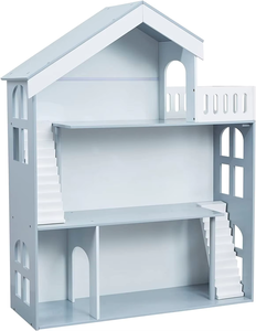 Étagère en bois <span class=keywords><strong>pour</strong></span> enfants Maison de poupée <span class=keywords><strong>pour</strong></span> enfants <span class=keywords><strong>Rangement</strong></span> de jouets Bibliothèque à 3 niveaux <span class=keywords><strong>pour</strong></span> livres Cadeau <span class=keywords><strong>pour</strong></span> filles de 3 à 7 ans et plus - Product Image 2