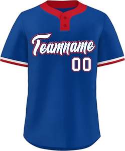 Chemise de baseball et de softball pour jeunes personnalisée à deux boutons en polyester respirant avec sublimation brodée et logo personnalisé - Product Image 4