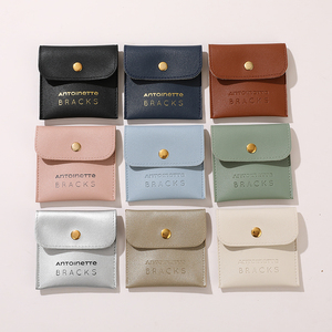 Custom Logo Pu Leather Jewelry Packaging Pouch Envelope Jewel Display Protection Bag Free Sample Storage <b>Earring</b> Necklace Pouch - Product Image 6