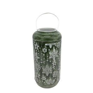 Lanterne ronde décorative en fer de noël avec poignée lanterne de camping couleur céramique rouge pour la décoration de la maison - Product Image 5