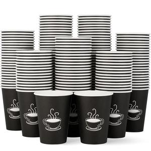 Vasos de papel de una sola pared biodegradables respetuosos con el medio ambiente desechables de grado alimenticio con tapa impresa personalizada para café para llevar - Product Image 2