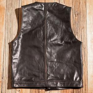 Chaleco de Cuero Genuino Vintage para Hombre, Transpirable, Impermeable, Ecológico, Cuello en V, Estilo Urbano - Product Image 4