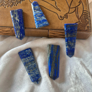 Vente en gros 100% naturel poli Lapis Lazuli pointe plate baguette Feng Shui crayon cristal de guérison Reiki énergie pierre précieuse sculptée - Product Image 1