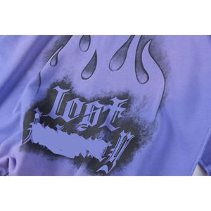 เสื้อมีฮู้ดสำหรับผู้ชายเสื้อมีฮู้ดสำหรับผู้ชายลายพิมพ์โลโก้ประดับเพชรสีจางสีม่วง - Product Image 2