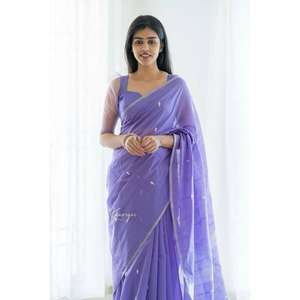Sari traditionnel indien en soie Banarasi Paithni avec un riche pallu et un travail jacquard pour les fêtes et les mariages au printemps, en été et en hiver - Product Image 2