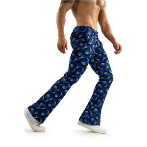 Pantalon évasé en toile imprimé OEM pour homme, coupe droite personnalisée, fermeture à cordon, léger, séchage rapide, respirant, en coton - Product Image 4