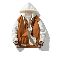 Blousons universitaires en coton respirant et antibactérien, entièrement boutonnés, à capuche, pour hommes – Tailles plus grandes, manteaux décontractés de style baseball, vente en gros OEM personnalisée