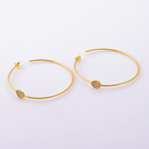 เพทายลูกบาศก์ชาติพันธุ์925เงินสเตอร์ลิงชุบทองต่างหู M10สำหรับงานแต่งงานและของขวัญ - Product Image 4