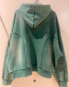 Sweatshirts à capuche baggy surdimensionnés personnalisés pour hommes Design léger et solide en coton et poly - Product Image 2