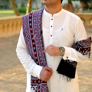 Écharpes Ajrak brodées à la main en coton Ajrakh, vêtements d'été pour adultes, écharpes - Product Image 4