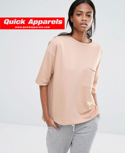 T-shirt graphique pour femme en coton épais de qualité supérieure, service de fabrication décontracté, impression et emballage personnalisés - Product Image 3