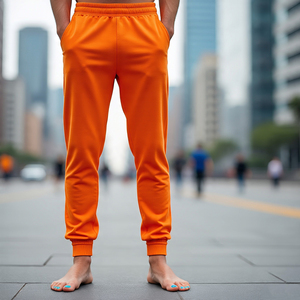 กางเกงวอร์มผ้าฟลีซผ้าฝ้ายผ้าเฟรนช์เทอร์รี่สำหรับผู้ชายกางเกงวอร์มทรงตรงตามสั่ง - Product Image 4