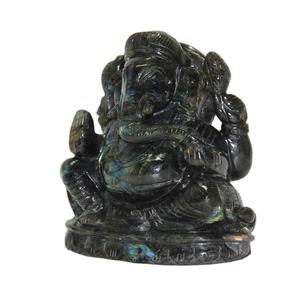 ESTATUILLA tallada a mano de labradorita de cristal curativo, escultura de Ganesha, Gema India - Product Image 5