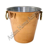 Seau à glace martelé en acier inoxydable poli, fait main, de luxe moderne, avec poignées à pince, écologique, pour fêtes et usage domestique AXIOM HOME