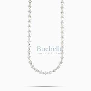 Venta al por mayor 8MM Moissanite Tennis Chain Necklace VVS Diamond 925 Silver Iced out Hip Hop Style para mujeres - Product Image 2