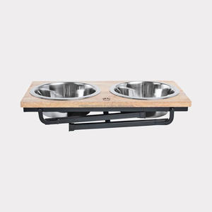 Lot de 3 mangeoires double en métal pour chiens/chats avec support autocollant Meena pour une alimentation facile des animaux de compagnie - Product Image 4