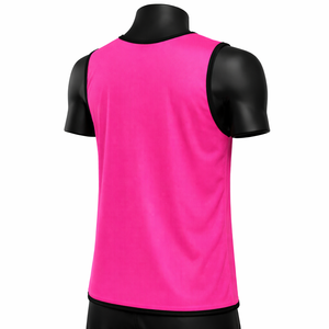 Chaleco de entrenamiento de fútbol rosa personalizado, chaleco de malla para práctica, sin mangas, transpirable, de secado rápido, equipo de equipo, OEM, ODM, venta al por mayor - Product Image 6