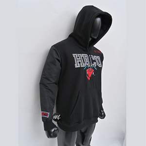 Alta calidad en blanco hombres 100% algodón grueso pesado francés Terry ropa de calle de gran tamaño logotipo personalizado Sudadera con capucha - Product Image 4