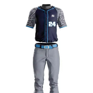 Ensembles d'uniformes de baseball 100 % polyester de haute qualité, dernier design, respirants, légers, durables, couleurs et logo personnalisables, nouveauté - Product Image 1