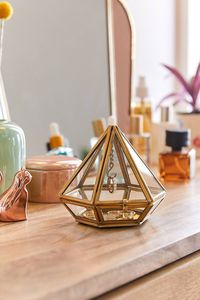 Boîte à bijoux élégante en laiton et verre Design personnalisé Boîte à bijoux en verre et laiton de meilleure forme Exportateur en gros - Product Image 3