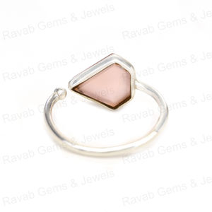 สินค้ามาใหม่ โรสควอตซ์สีชมพูธรรมชาติ เงินแท้ 925 ขนาด 10x10 มม. ทรงเหลี่ยมเพชรเจียระไน ฝังแบบ Bezel สไตล์วินเทจ สำหรับงานแต่งงาน ปรับขนาดได้ - Product Image 3