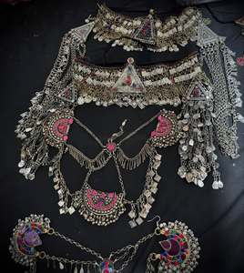 Beautiful Islamic Stainless Steel Trendy Afghan <b>Set</b> Women Featuring Vibrant Ethnic Beadwork <b>Crystal</b> Rhinestone Handmade Party - Product Image 2