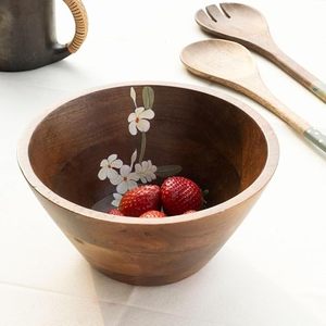 Rustic wooden <b>bowl</b> for farmhouse kitchen Premium quality serving <b>bowl</b> for dining Natural wooden <b>bowl</b> for snacks and fruits - Product Image 2