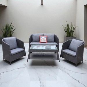 ชุดเฟอร์นิเจอร์หวายเทียม PRSF-098หวายโพลีหวายเทียมที่นั่งพักผ่อนลานกลางแจ้งแบบเอเชียรูปทรงดวงจันทร์สำหรับสวนดาดฟ้าห้องนั่งเล่นวิลล่า - Product Image 6