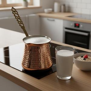 <b>Set</b> of Vintage Copper Milk Jug & Coffee <b>Pot</b> Luxury & Classic Glass Ceramic Plastic & Metal Drinkware for <b>Tea</b> & Turkish Coffee - Product Image 4