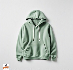 Sudadera con capucha verde claro para hombre 350 GSM para un uso cómodo Sudadera con capucha holgada de lana transpirable de alta calidad - Product Image 5