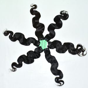100% non traité naturel noir brut non transformé vendeur indien vierge vague profonde Bodywave Bundle Temple Extensions de cheveux humains - Product Image 1