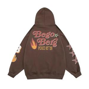 เสื้อฮู้ดแบบสวมหัวของผู้ชายเสื้อฮู้ดผ้าขนแกะมีฮู้ดพิมพ์ลายโลโก้ OEM งานตามสั่ง - Product Image 3